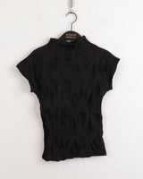 パートルプリーツエンボスハーフポーラー半袖Tシャツ/Pertle Pleated Embossed Half Polar Short Sleeve T-Shirt