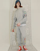 GRANNY SQUARE JOGGER PANTS GRAY MELANGE (6691423617142)