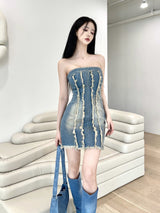 ジェンダメージデニムトップワンピース/[High quality] 853. Jen damage denim top ops
