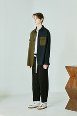 HALF & HALF SOLID POCKET SHIRT (6538811998326)