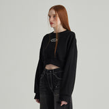BLACK ATHR CROP SWEATSHIRT