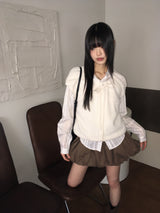 Shaka Ribbon Shirring Boucle Knit T-shirt