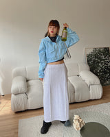 ピンタックドロングスカート / Pin-tucked Long Skirt (3color)