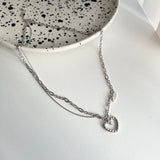 2ラインチェーンキッチュヒップハートネックレス/havo Bold, two-line chain, kitsch, hip, heart necklace
