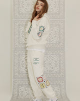 GRANNY SQUARE SWEATPANTS CREAM (6691427811446)
