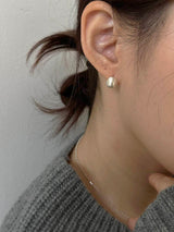 [92.5silver] マットサークルワンタッチピアス