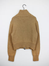 ケーブル ハイネック ニット ジップアップ / Cable high neck knit zip-up (3color)