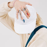 オーバーサイズマシュマロボールキャップ/OVERSIZE MARSHMALLOW BALL CAP-WHITE+BLUE