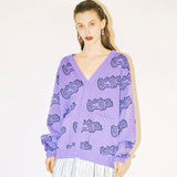LOGO JACQUARD OVERSIZED CARDIGAN (KYTZ7CDR02W) (6541132595318)