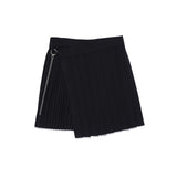 CHAIN PLEATS LAP SKIRT BLACK (6682535657590)