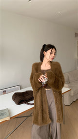 アンゴラカーディガン / brown angora cardigan