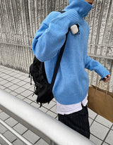 ニットハイネックジップアップ