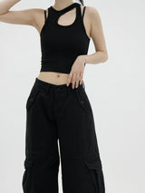ショルダーカットスリーブレス/Shoulder-cut sleeveless (2color)