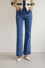 スパンロングブーツカットデニムパンツ / SAND BLUE JEANS / SPAN LONG BOOTSCUT DENIM PANTS