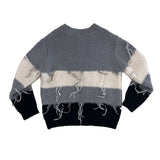 Tassel coloring stripe knit