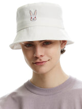 MOON BUNNY BUCKETHAT WHITE (6586532036726)