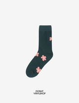 フラワーカーペットソックス / flower carpet - dark green