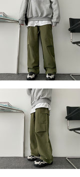 Reta Cargo Wrinkle Shirring Bendable Wide Pants