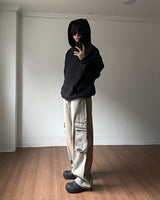 Mud Washing Cargo Denim Pants