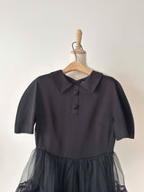 [SALE] Short sleeve collar lace puff dress