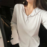 [Bellide made] Chalang snap ribbed T-shirt