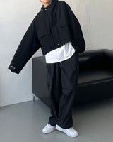 モノクロップフードジャンパー / CR Mono Cropp Hood Jumper (3 colors)