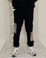 GRANNY SQUARE JOGGER PANTS BLACK (6691423453302)