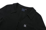 オープンカラーニットカーディガン/OPEN COLLAR KNIT CARDIGAN_BLACK