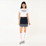 スティプル半袖クロップTシャツ / STIPPLE SHORT SLEEVE CROP TEE (WHITE)