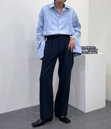 カーリング3タックスラックス/UN718 Curling Three-Tuck Slacks (3 colors)