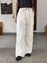 キーフY2Kピンタックポケットストッパーロングワイドカーゴパンツ/ kef Y2K pintuck pocket stopper long wide cargo pants