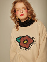 SETSETSET BIG FLOWER NAPPING SWEAT SHIRT IVORY (6652492742774)