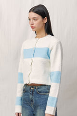  ALPACA BOOKLE KNIT CARDIGAN / IVORY