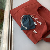 Twill simple line bag - brick