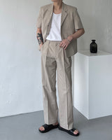 リネンショートスリーブショートジャケット / ECT Linen Short-Sleeved Short Jacket (2 colors)