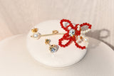 Red Flower Earrings