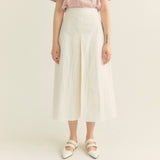 コットンプリーツAラインスカート / Cotton Pleats A-Line Long Skirt (Ivory)
