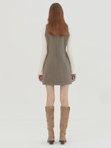 MINIMAL SIMBOL DRESS -BEIGE GRAY (6642706776182)