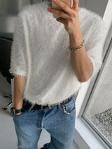 ユニークモヘアショートスリーブTシャツ