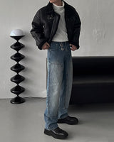 EN Slave Double Nee Denim Pants (2 colors)
