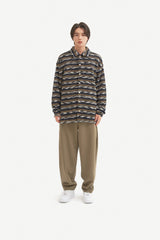 ルブルイヤールウールカラーカーディガンシャツ/Le brouillard Wool collar cardigan shirt S113 Navy