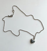 グレーマーブルハートネックレス / Gray marble heart necklace