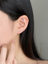 [3 set] sky double heart piercing set