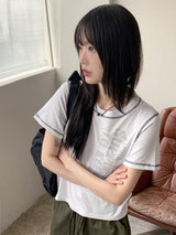 シャポビンテージプリンティングレタリング半袖Tシャツ / Shapo Vintage Printing Lettering Short-Sleeved T-Shirt