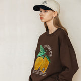 ダブルレモンスウェットシャツ/DOUBLE LEMON SWEATSHIRT_BROWN