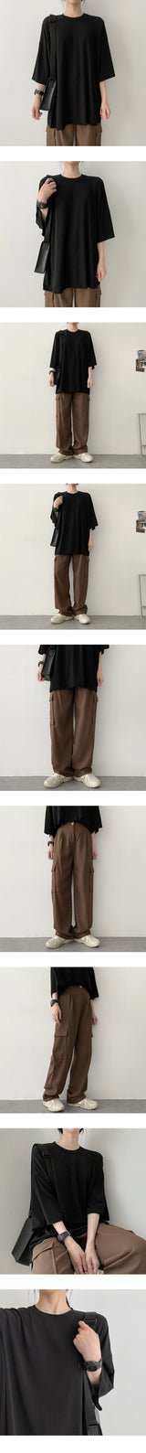 チャイミングピンタックリンクルカーゴワイドスラックス / Chiming Pin Tuck Wrinkle Cargo Wide Slacks Pants