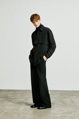 trench welt pocket shirt jacket black (6615488757878)