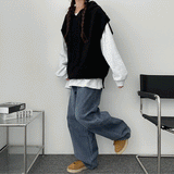 The Deep Boxy Hood Knit Vest