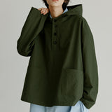 コットンフードアノラック / unisex cotton hood anorak khaki