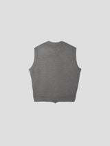 ラウンドジップアップニットベスト / Round zip-up knit vest 3color